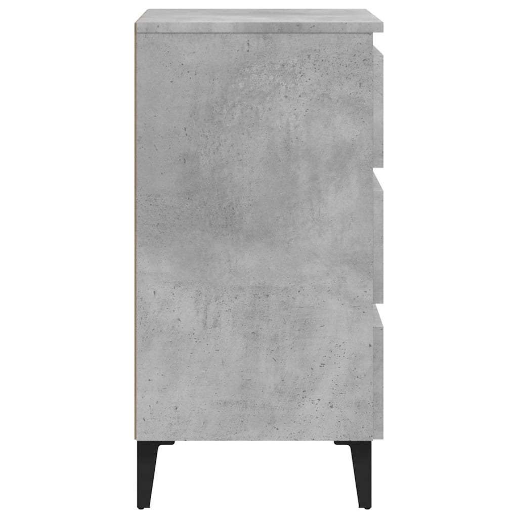 vidaXL Noptieră cu picioare metalice, gri beton, 40x35x69 cm