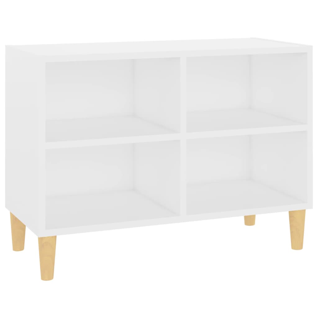 vidaXL Comodă TV, picioare lemn masiv, alb, 69,5x30x50 cm vidaXL Comodă TV, picioare lemn masiv, alb, 69,5x30x50 cm