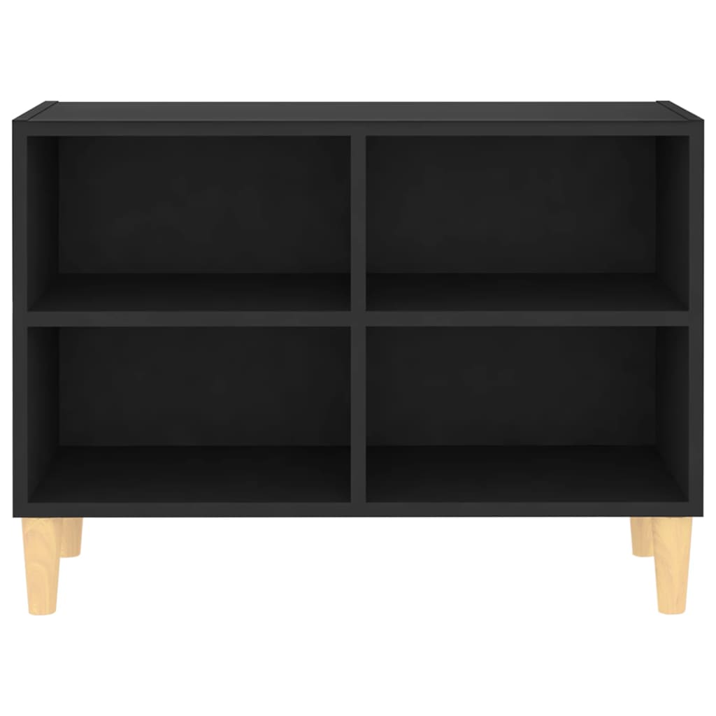 vidaXL Comodă TV, picioare lemn masiv, negru, 69,5x30x50 cm vidaXL Comodă TV, picioare lemn masiv, negru, 69,5x30x50 cm