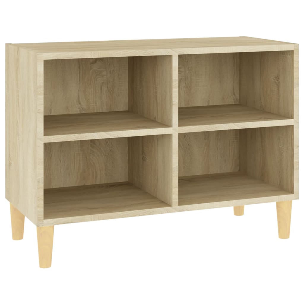 vidaXL Comodă TV, picioare lemn masiv, stejar sonoma, 69,5x30x50 cm vidaXL Comodă TV, picioare lemn masiv, stejar sonoma, 69,5x30x50 cm