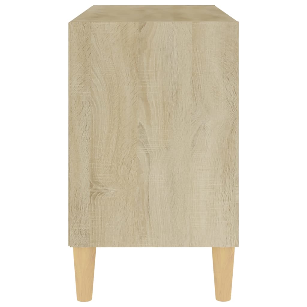 vidaXL Comodă TV, picioare lemn masiv, stejar sonoma, 69,5x30x50 cm vidaXL Comodă TV, picioare lemn masiv, stejar sonoma, 69,5x30x50 cm