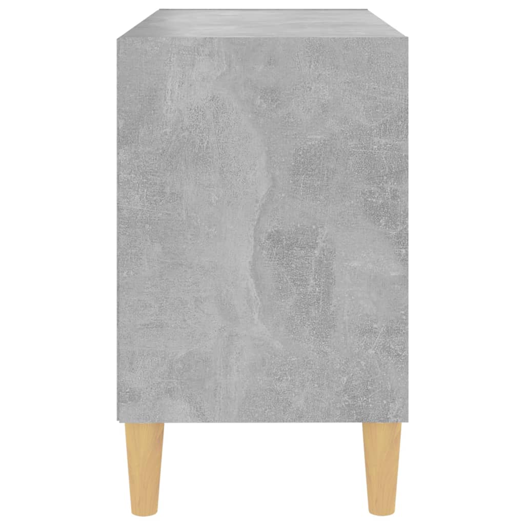 vidaXL Comodă TV, picioare lemn masiv, gri beton, 69,5x30x50 cm vidaXL Comodă TV, picioare lemn masiv, gri beton, 69,5x30x50 cm
