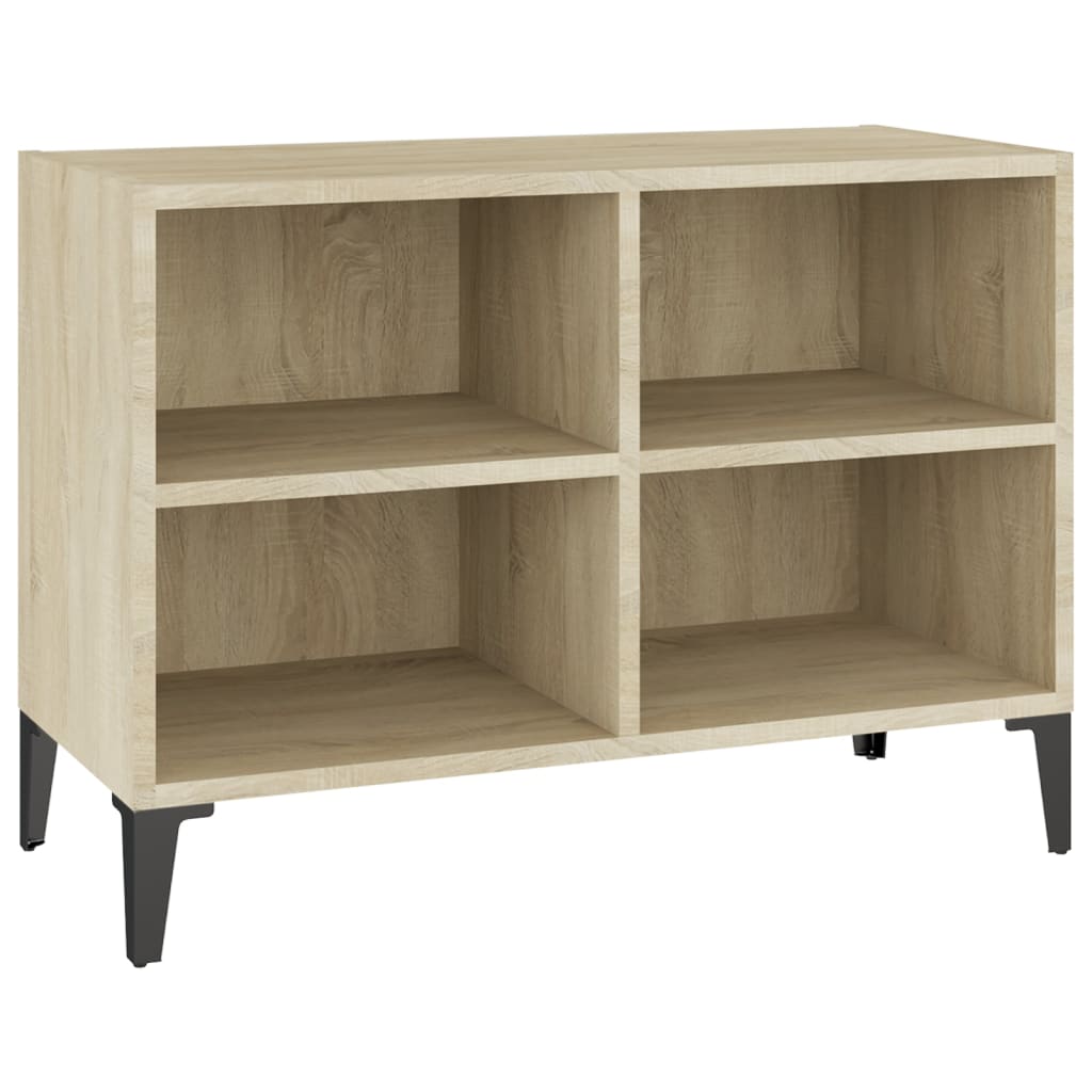vidaXL Comodă TV cu picioare de metal, stejar sonoma, 69,5x30x50 cm