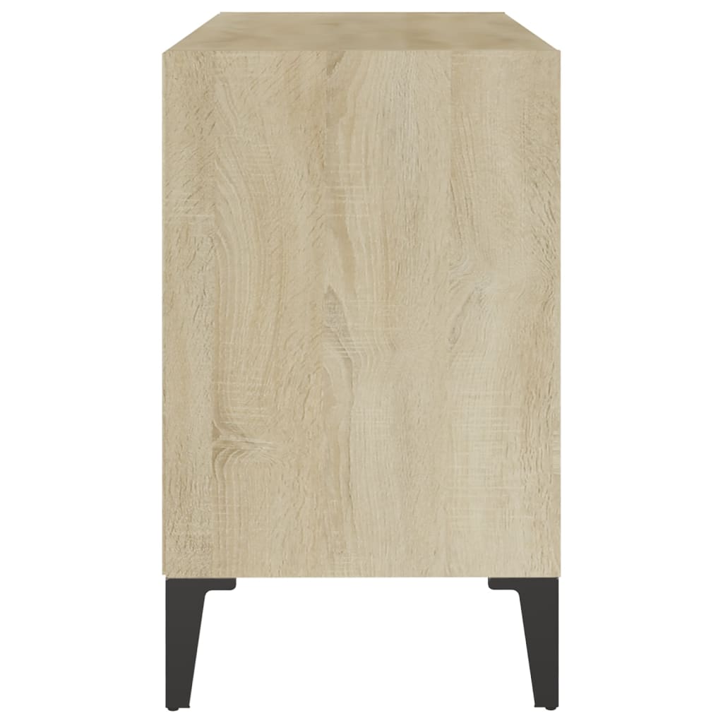 vidaXL Comodă TV cu picioare de metal, stejar sonoma, 69,5x30x50 cm