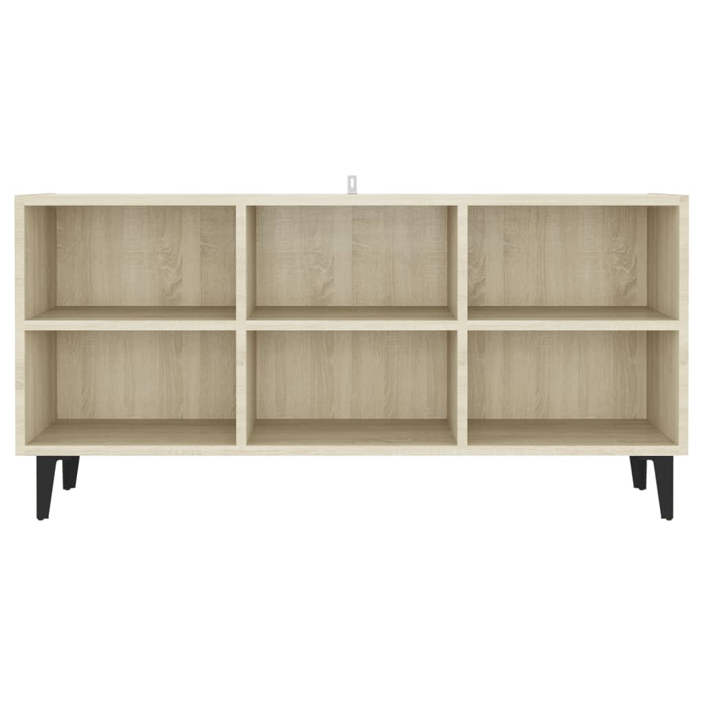 vidaXL Comodă TV cu picioare metalice, stejar sonoma, 103,5x30x50 cm vidaXL Comodă TV cu picioare metalice, stejar sonoma, 103,5x30x50 cm