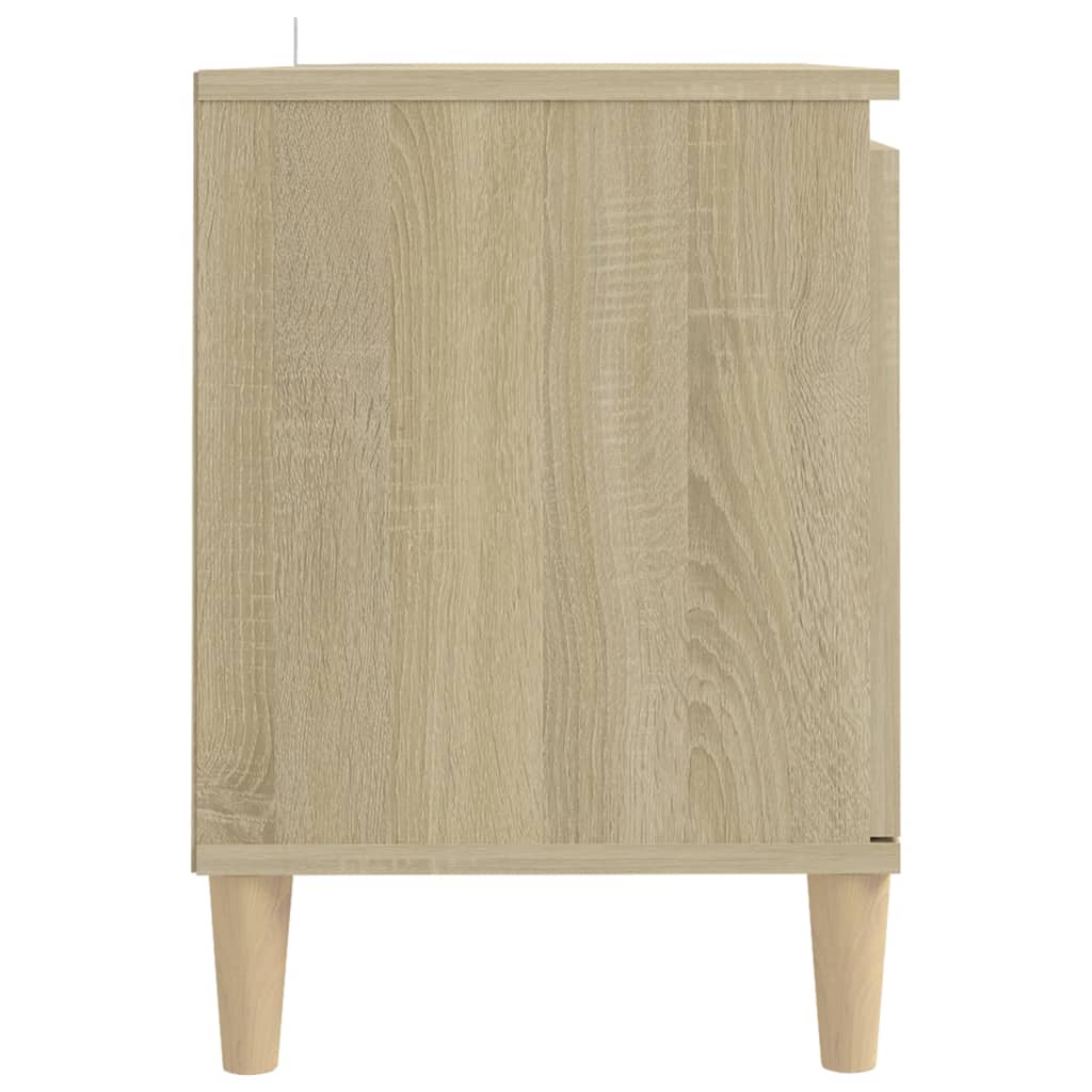 vidaXL Comodă TV, picioare lemn masiv, stejar sonoma, 103,5x35x50 cm vidaXL Comodă TV, picioare lemn masiv, stejar sonoma, 103,5x35x50 cm