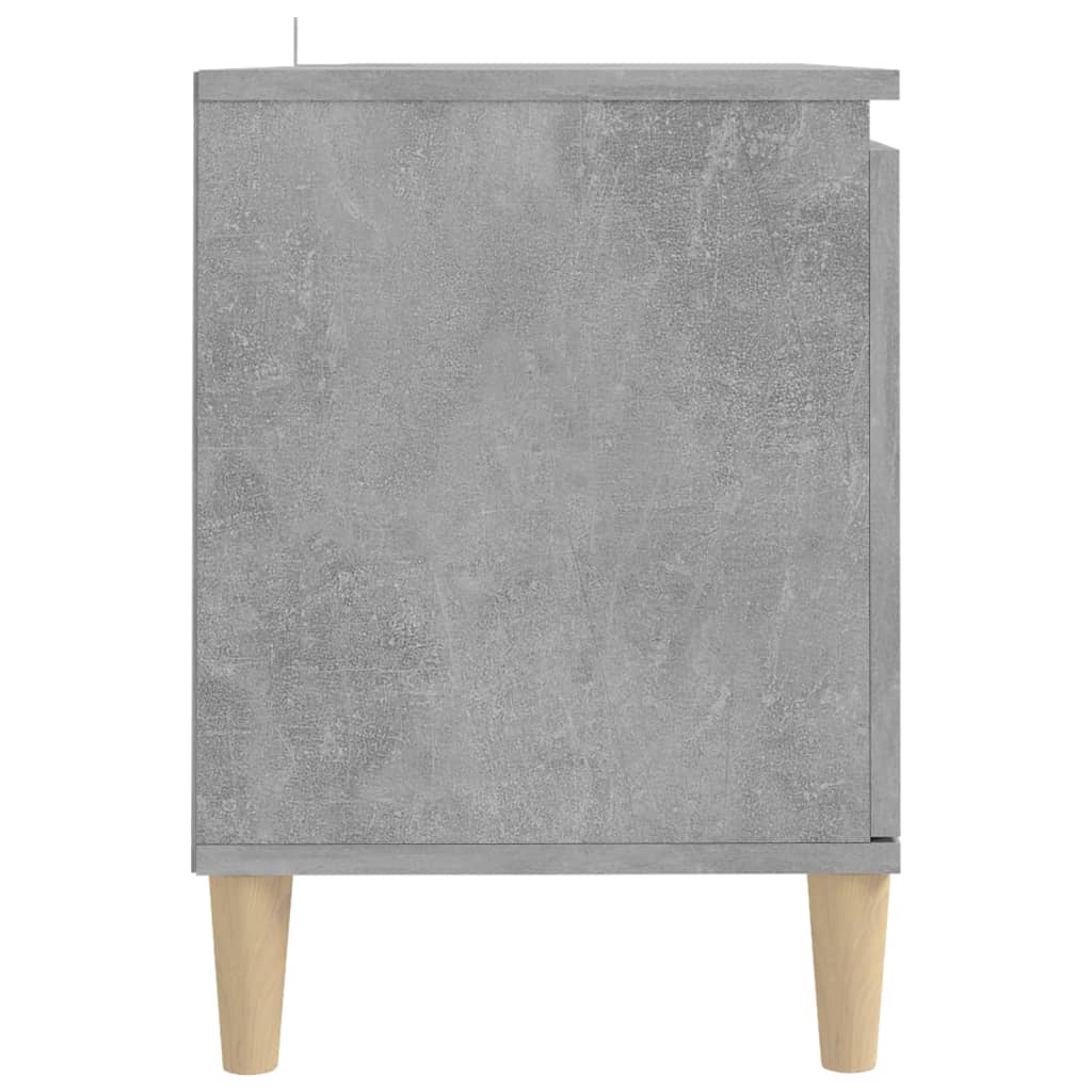 vidaXL Comodă TV, picioare lemn masiv, gri beton, 103,5x35x50 cm vidaXL Comodă TV, picioare lemn masiv, gri beton, 103,5x35x50 cm