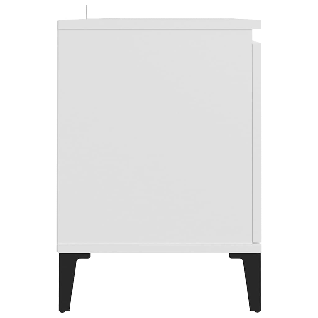 vidaXL Comodă TV cu picioare metalice, alb, 103,5x35x50 cm