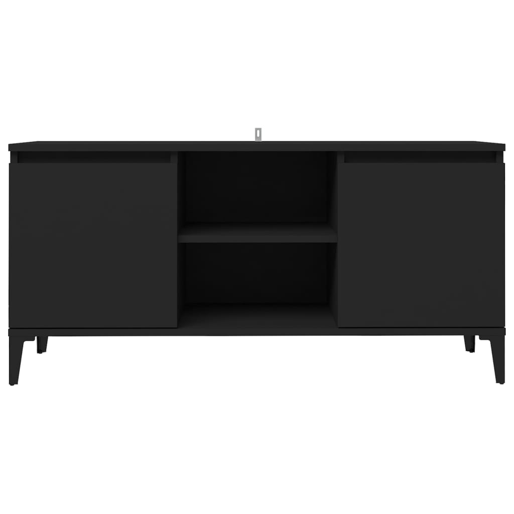 vidaXL Comodă TV cu picioare metalice, negru, 103,5x35x50 cm vidaXL Comodă TV cu picioare metalice, negru, 103,5x35x50 cm