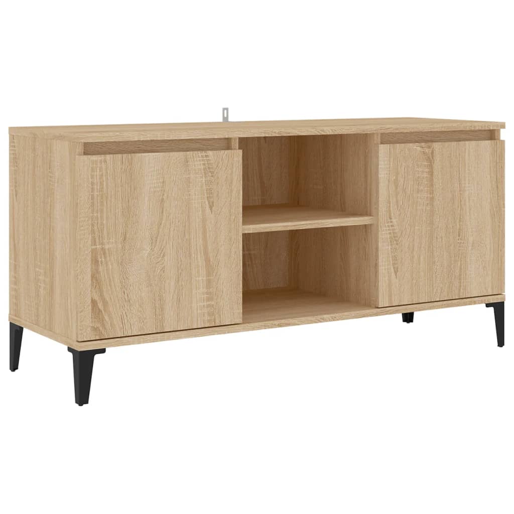 vidaXL Comodă TV cu picioare metalice, stejar sonoma, 103,5x35x50 cm vidaXL Comodă TV cu picioare metalice, stejar sonoma, 103,5x35x50 cm