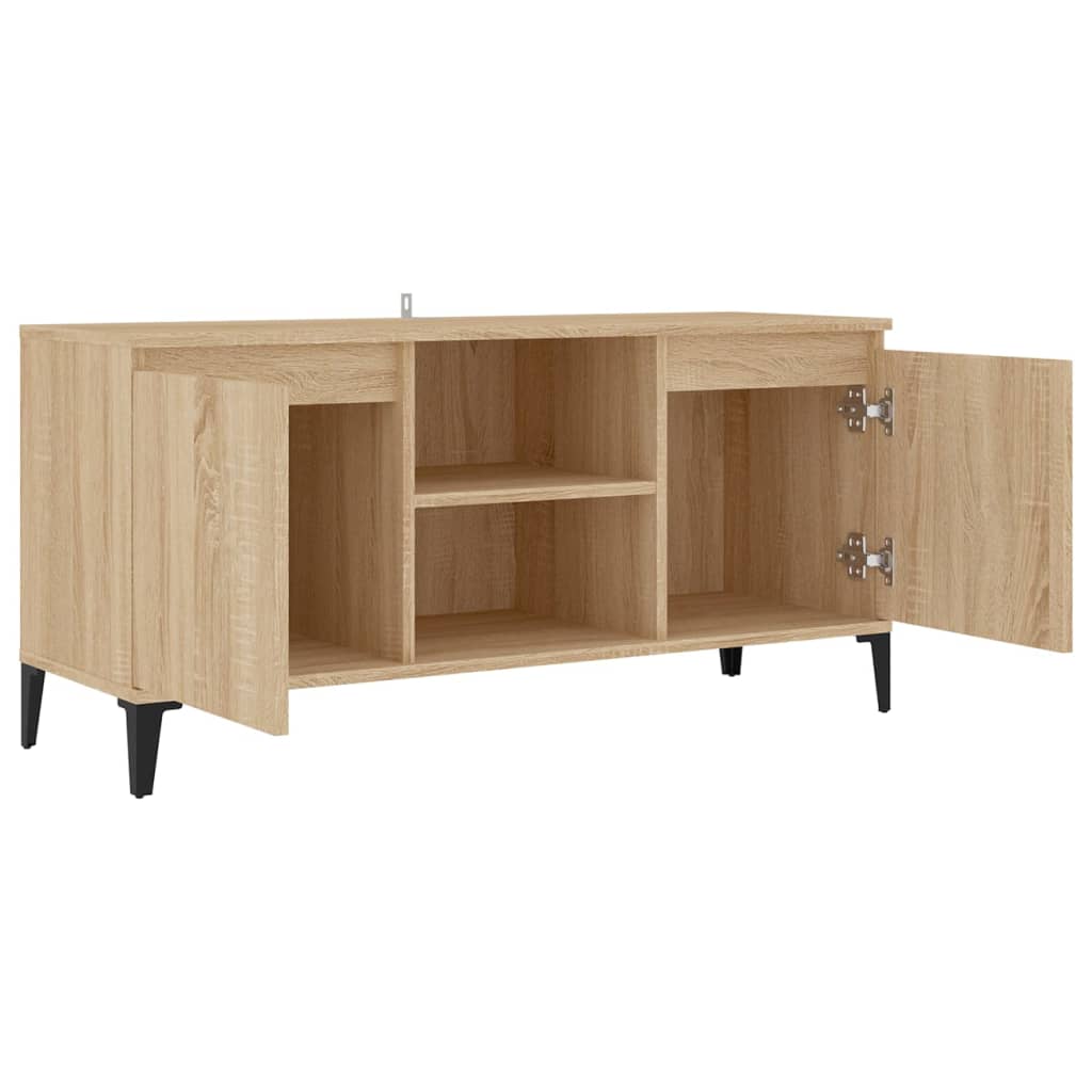 vidaXL Comodă TV cu picioare metalice, stejar sonoma, 103,5x35x50 cm vidaXL Comodă TV cu picioare metalice, stejar sonoma, 103,5x35x50 cm