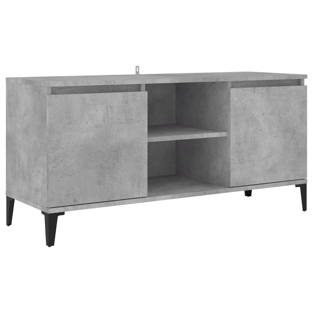 vidaXL Comodă TV cu picioare metalice, gri, 103,5x35x50 cm