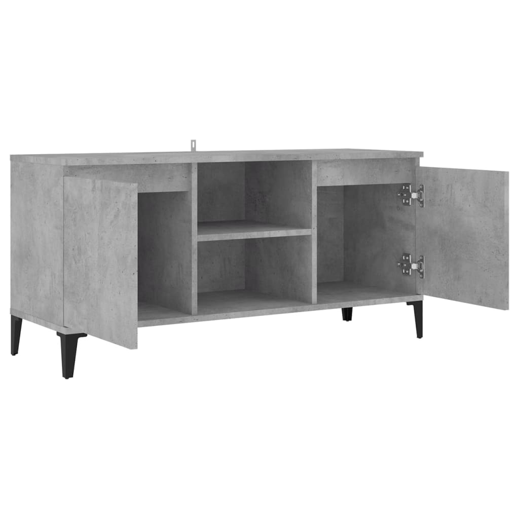 vidaXL Comodă TV cu picioare metalice, gri, 103,5x35x50 cm