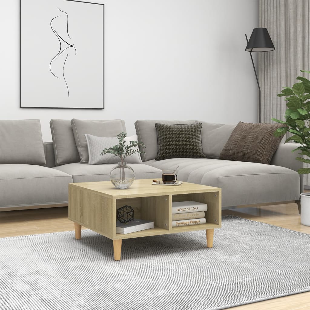 vidaXL Masă de cafea, stejar sonoma, 60x60x30 cm, lemn prelucrat