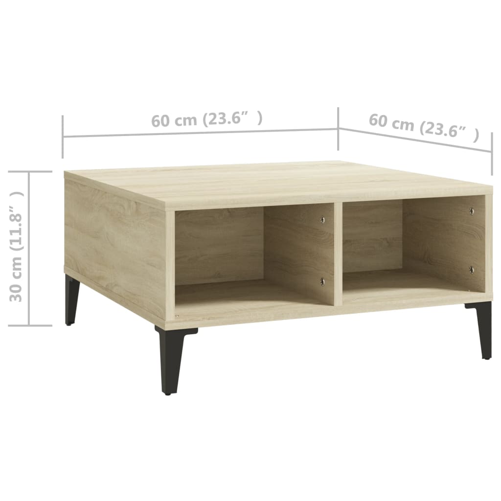 vidaXL Masă de cafea, stejar sonoma, 60x60x30 cm, lemn prelucrat
