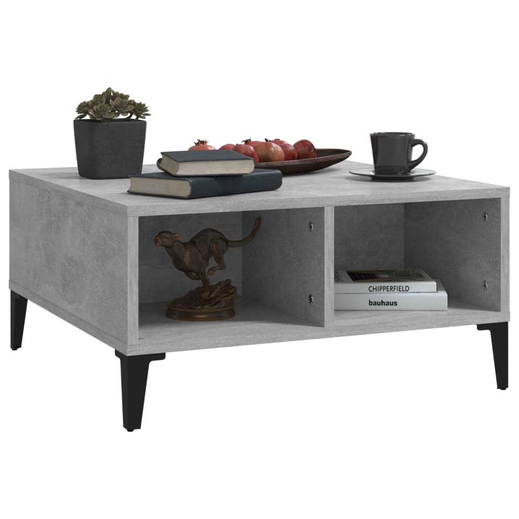 vidaXL Masă de cafea, gri beton, 60x60x30 cm, lemn prelucrat