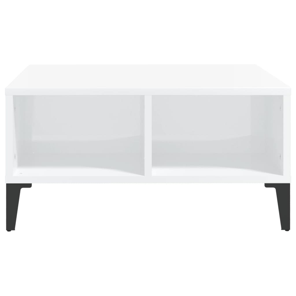 vidaXL Masă de cafea, alb extralucios, 60x60x30 cm, lemn prelucrat vidaXL Masă de cafea, alb extralucios, 60x60x30 cm, lemn prelucrat