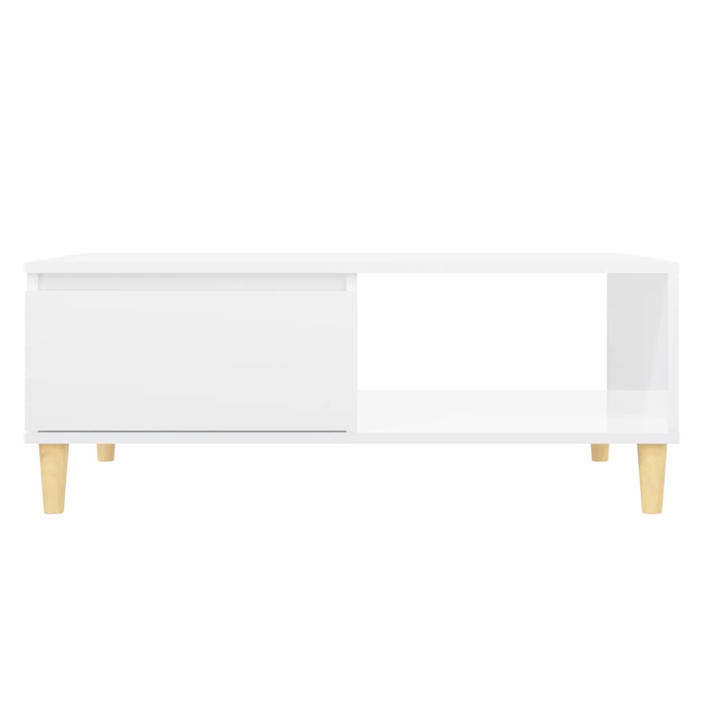 vidaXL Masă de cafea, alb extralucios, 90x60x35 cm, lemn prelucrat vidaXL Masă de cafea, alb extralucios, 90x60x35 cm, lemn prelucrat