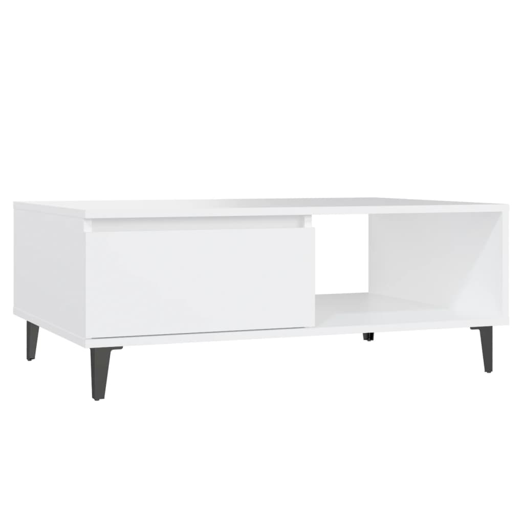 vidaXL Masă de cafea, alb, 90x60x35 cm, lemn prelucrat