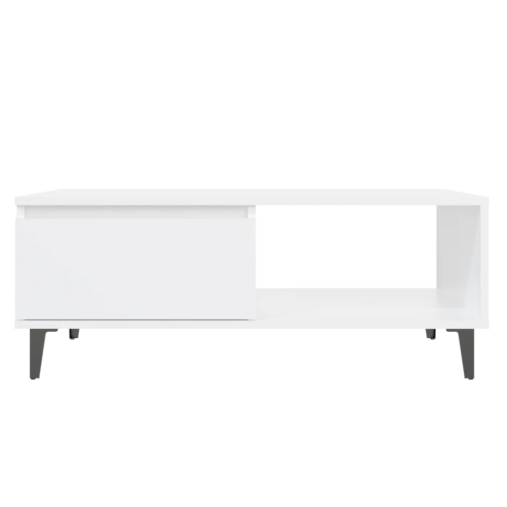 vidaXL Masă de cafea, alb, 90x60x35 cm, lemn prelucrat