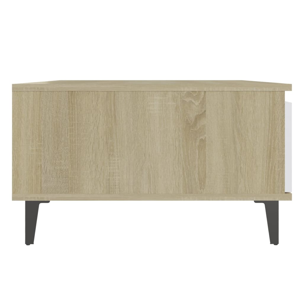 vidaXL Măsuță de cafea alb și stejar Sonoma 90x60x35 cm lemn prelucrat vidaXL Măsuță de cafea alb și stejar Sonoma 90x60x35 cm lemn prelucrat