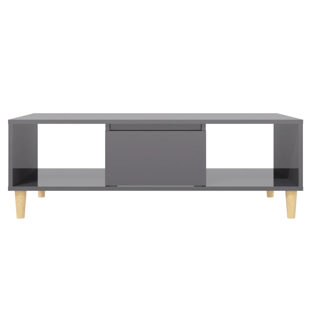 vidaXL Măsuță de cafea, gri extralucios, 103,5x60x35cm, lemn prelucrat