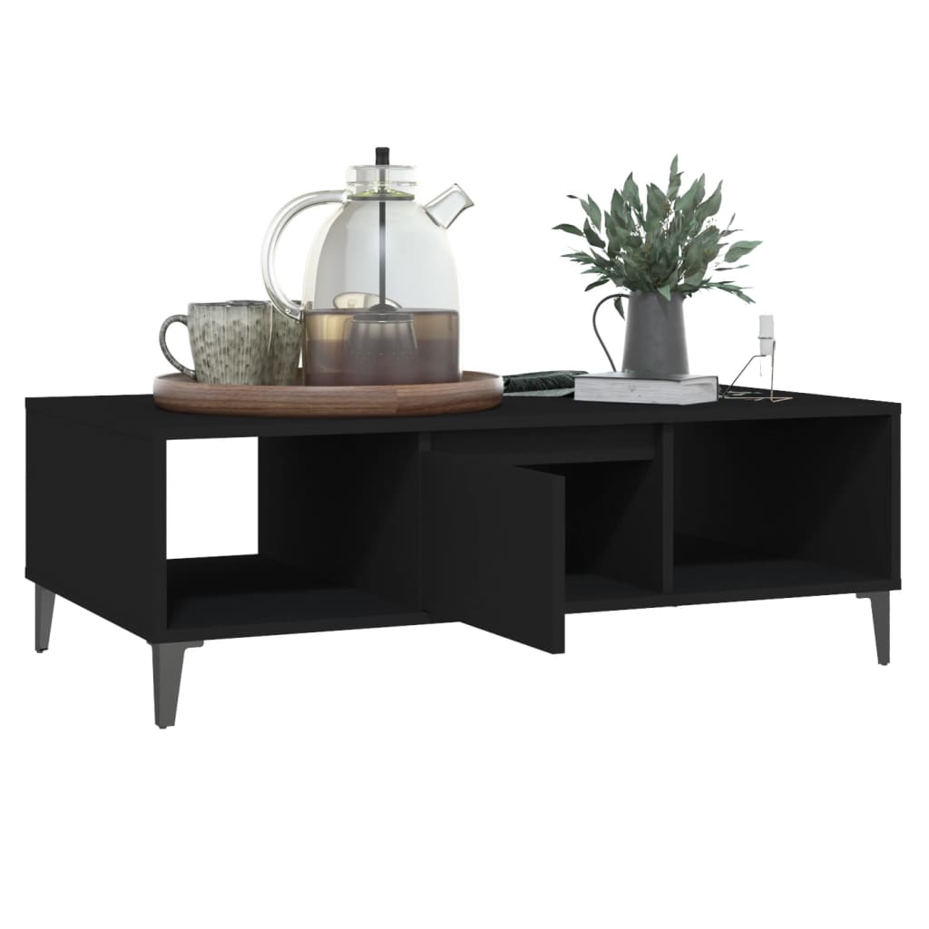 vidaXL Măsuță de cafea, negru, 103,5x60x35 cm, lemn prelucrat