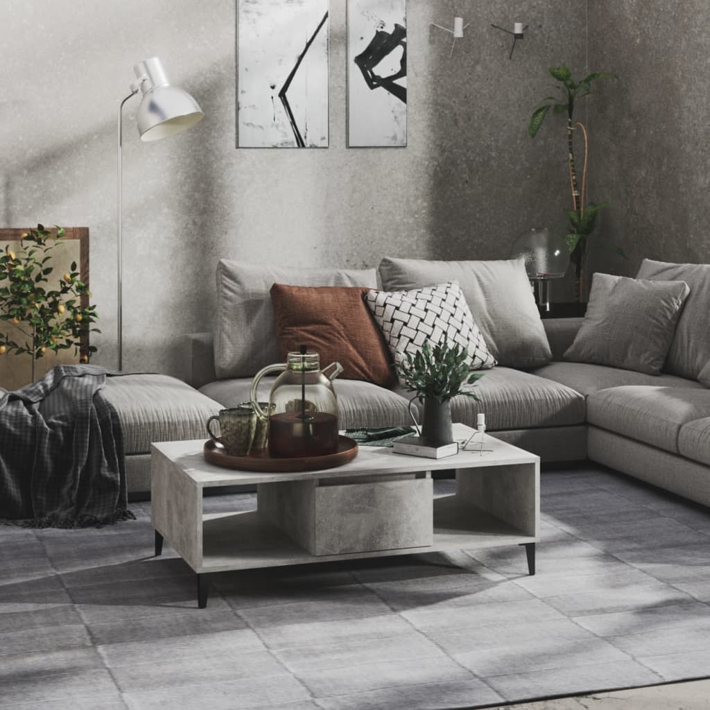 vidaXL Măsuță de cafea, gri beton, 103,5x60x35 cm, lemn prelucrat vidaXL Măsuță de cafea, gri beton, 103,5x60x35 cm, lemn prelucrat