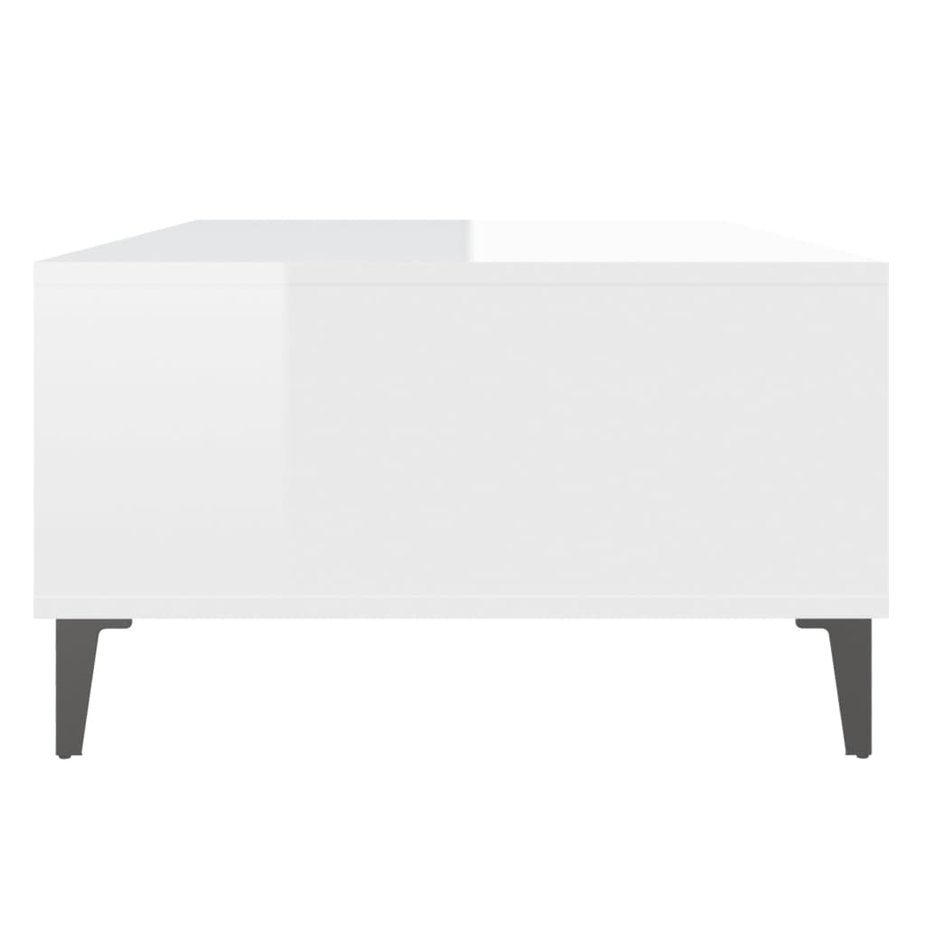 vidaXL Măsuță de cafea, alb extralucios, 103,5x60x35cm, lemn prelucrat vidaXL Măsuță de cafea, alb extralucios, 103,5x60x35cm, lemn prelucrat