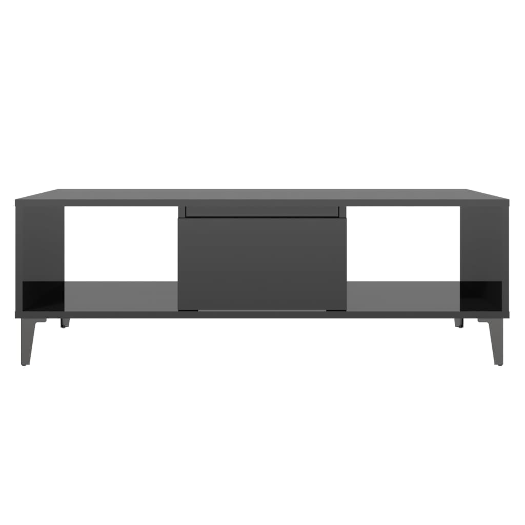 vidaXL Măsuță de cafea negru extralucios 103,5x60x35 cm lemn prelucrat