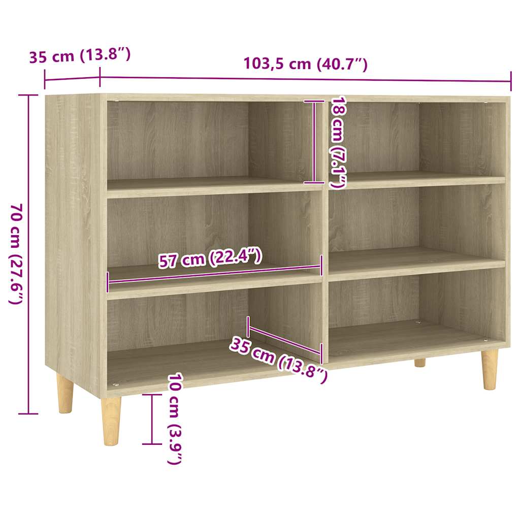 vidaXL Servantă, stejar sonoma, 103,5x35x70 cm, lemn compozit vidaXL Servantă, stejar sonoma, 103,5x35x70 cm, lemn compozit
