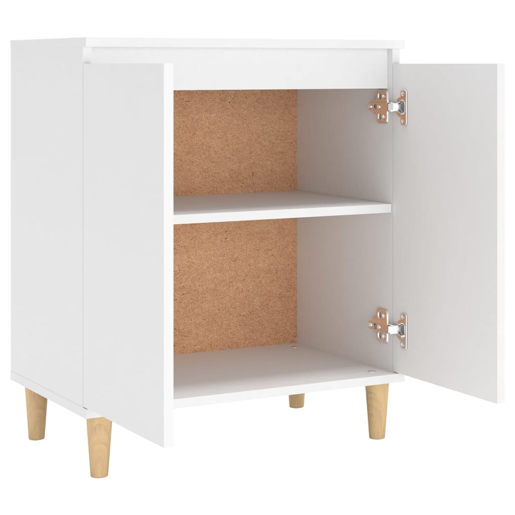 vidaXL Servantă cu picioare din lemn masiv, alb, 60x35x70 cm, PAL vidaXL Servantă cu picioare din lemn masiv, alb, 60x35x70 cm, PAL
