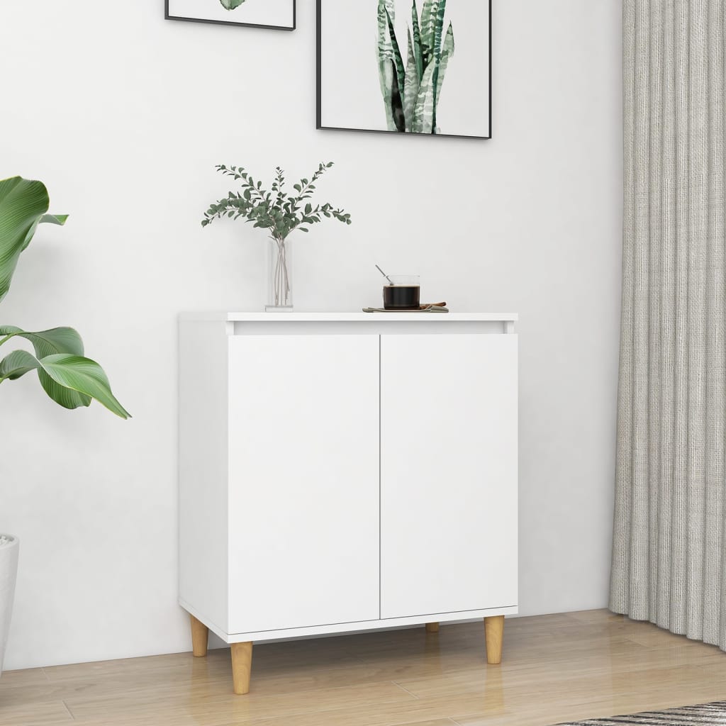 vidaXL Servantă cu picioare din lemn masiv, alb, 60x35x70 cm, PAL vidaXL Servantă cu picioare din lemn masiv, alb, 60x35x70 cm, PAL