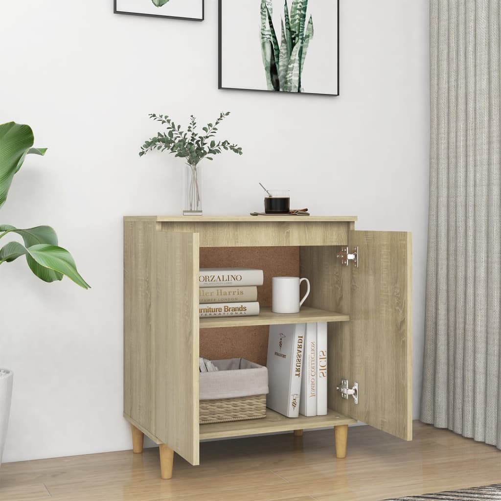 vidaXL Servantă picioare din lemn masiv stejar sonoma 60x35x70 cm lemn