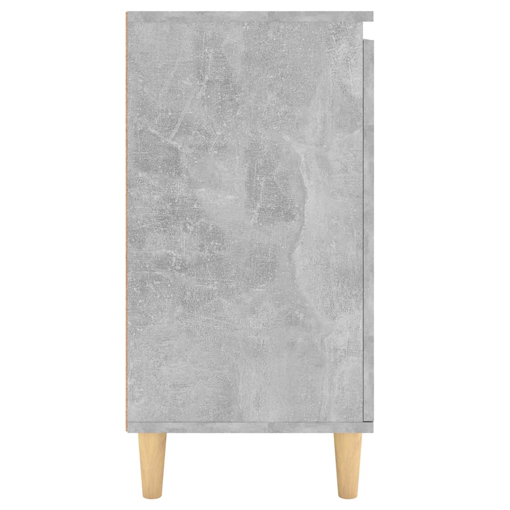 vidaXL Servantă & picioare lemn masiv, gri beton, 60x35x70 cm, PAL vidaXL Servantă & picioare lemn masiv, gri beton, 60x35x70 cm, PAL