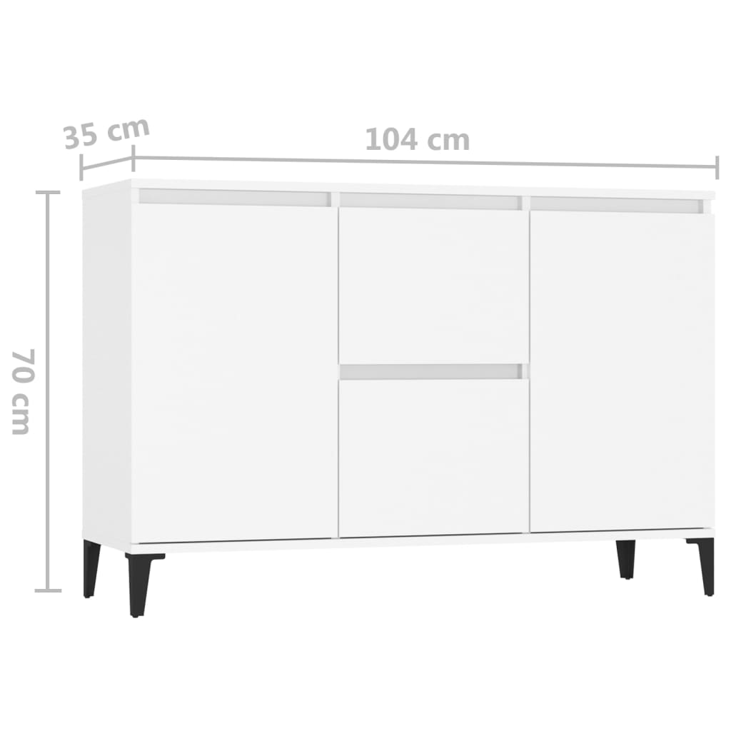 vidaXL Servantă, alb, 102x35x70 cm, PAL