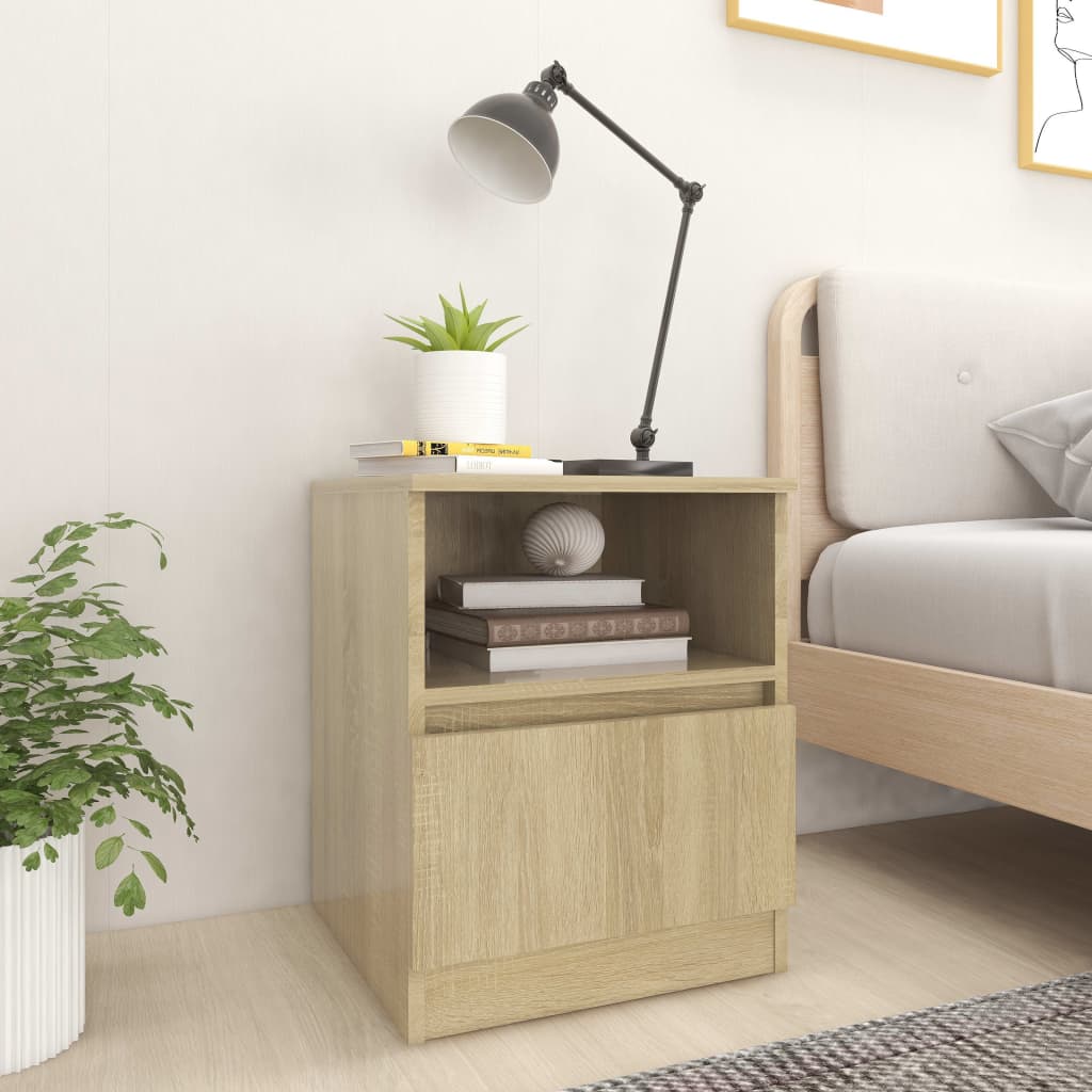 vidaXL Noptiere, 2 buc., stejar sonoma, 40x40x50 cm, PAL vidaXL Noptiere, 2 buc., stejar sonoma, 40x40x50 cm, PAL