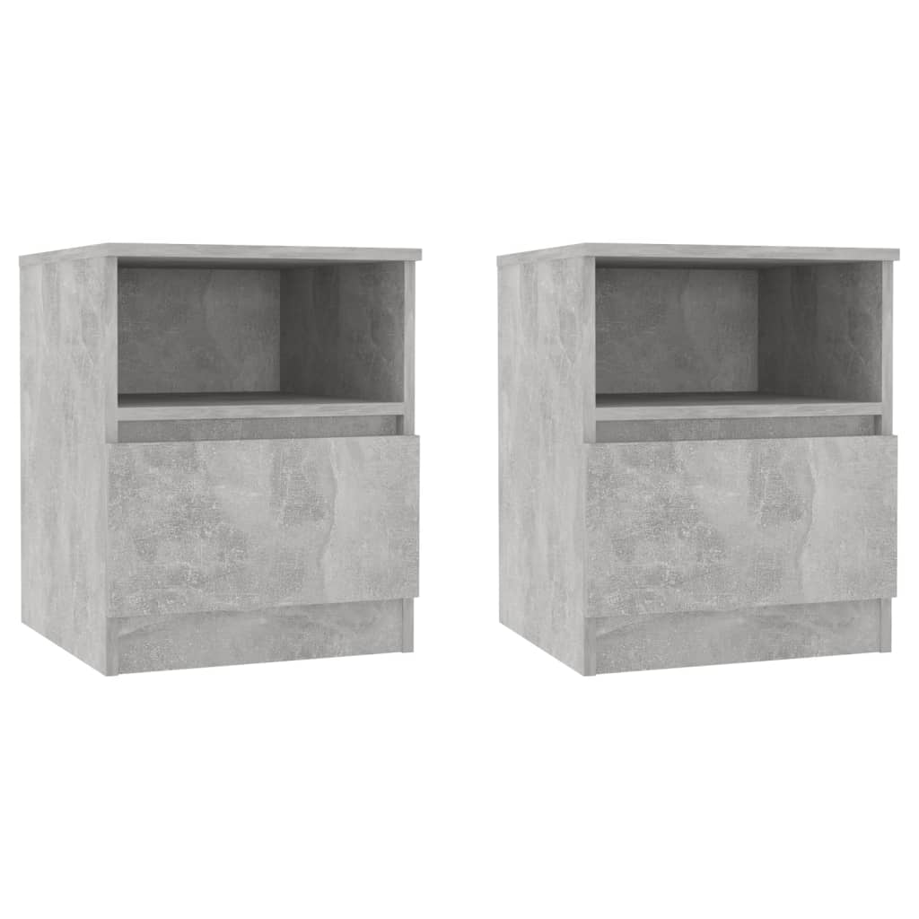 vidaXL Noptiere, 2 buc., gri beton, 40x40x50 cm, PAL vidaXL Noptiere, 2 buc., gri beton, 40x40x50 cm, PAL