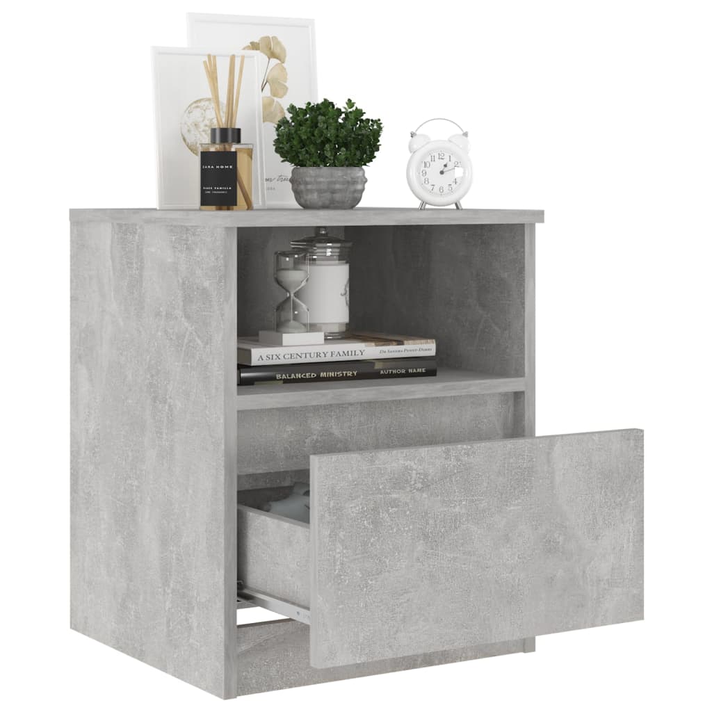 vidaXL Noptiere, 2 buc., gri beton, 40x40x50 cm, PAL vidaXL Noptiere, 2 buc., gri beton, 40x40x50 cm, PAL