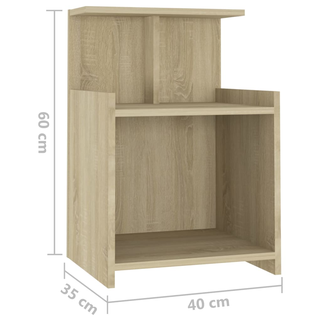 vidaXL Noptiere, 2 buc., stejar sonoma, 40x35x60 cm, PAL vidaXL Noptiere, 2 buc., stejar sonoma, 40x35x60 cm, PAL