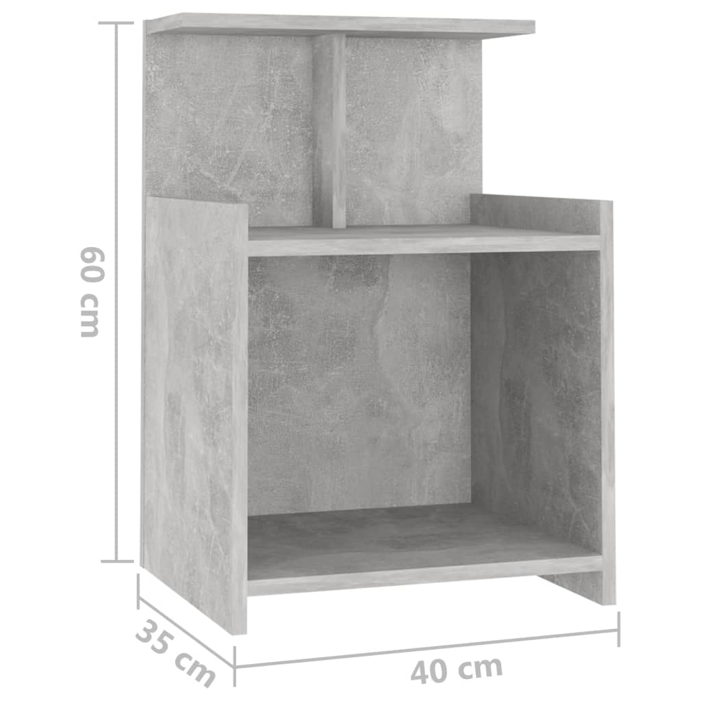 vidaXL Noptiere, 2 buc., gri beton, 40x35x60 cm, PAL vidaXL Noptiere, 2 buc., gri beton, 40x35x60 cm, PAL