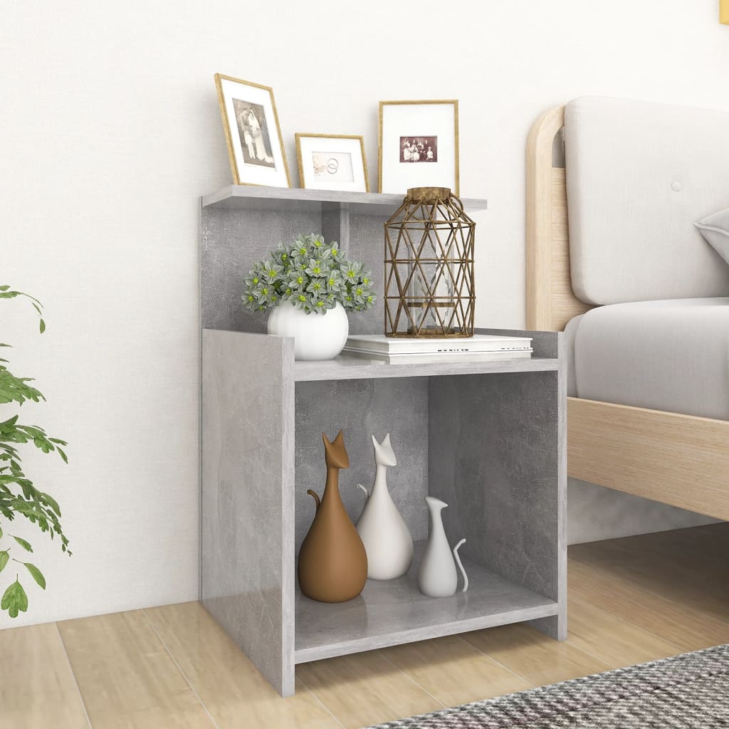 vidaXL Noptiere, 2 buc., gri beton, 40x35x60 cm, PAL vidaXL Noptiere, 2 buc., gri beton, 40x35x60 cm, PAL