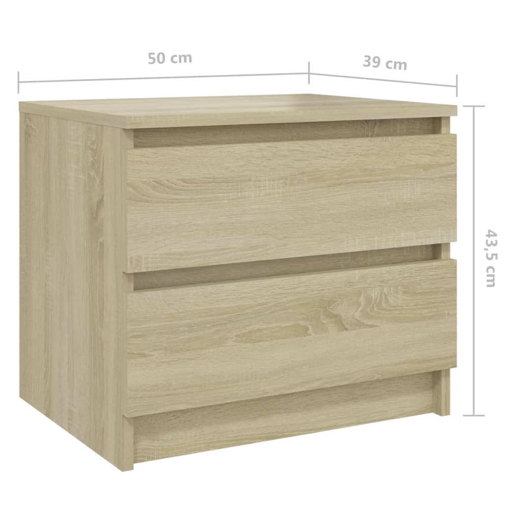 vidaXL Noptiere, 2 buc., stejar sonoma, 50x39x43,5 cm, PAL vidaXL Noptiere, 2 buc., stejar sonoma, 50x39x43,5 cm, PAL