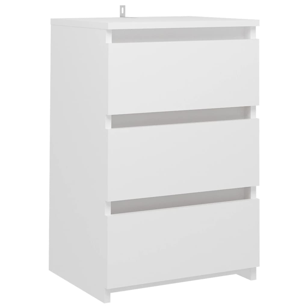 vidaXL Noptiere, 2 buc., alb, 40x35x62,5 cm, lemn compozit