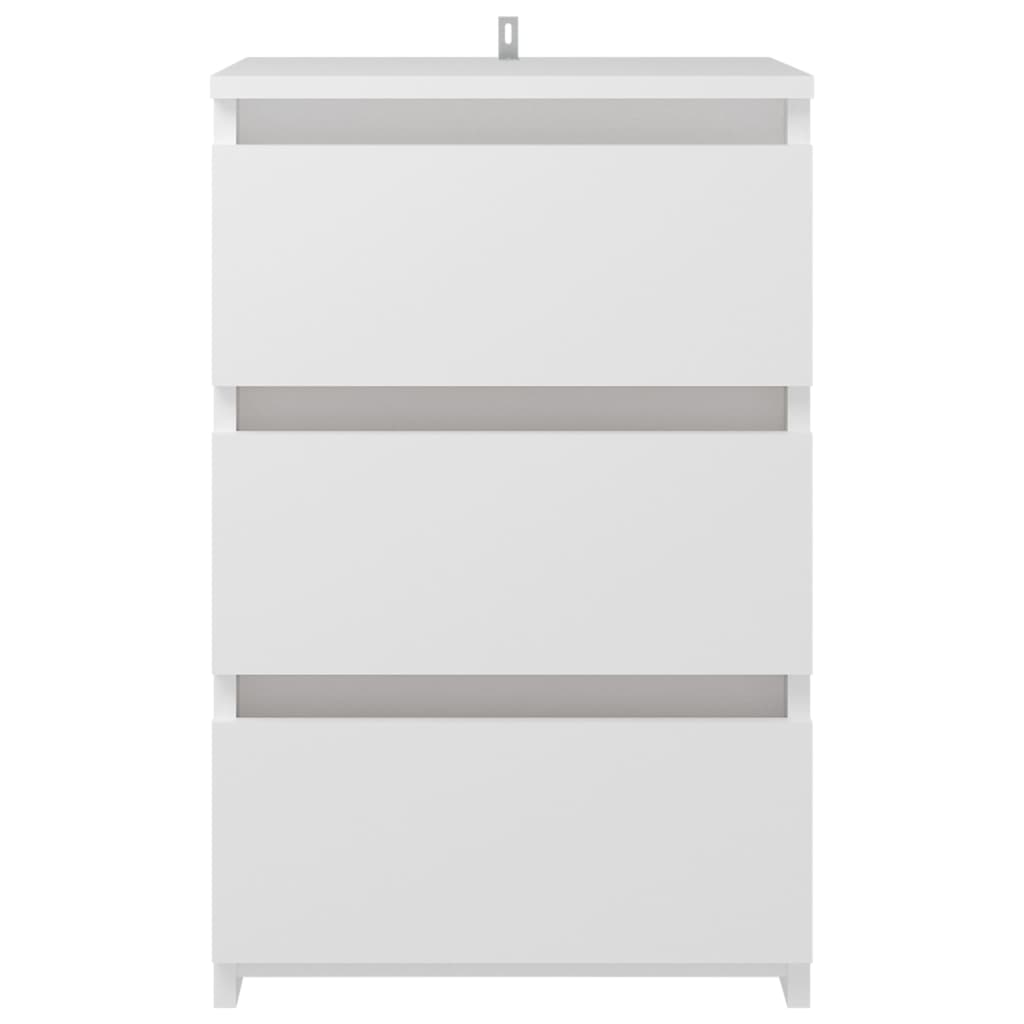 vidaXL Noptiere, 2 buc., alb, 40x35x62,5 cm, lemn compozit