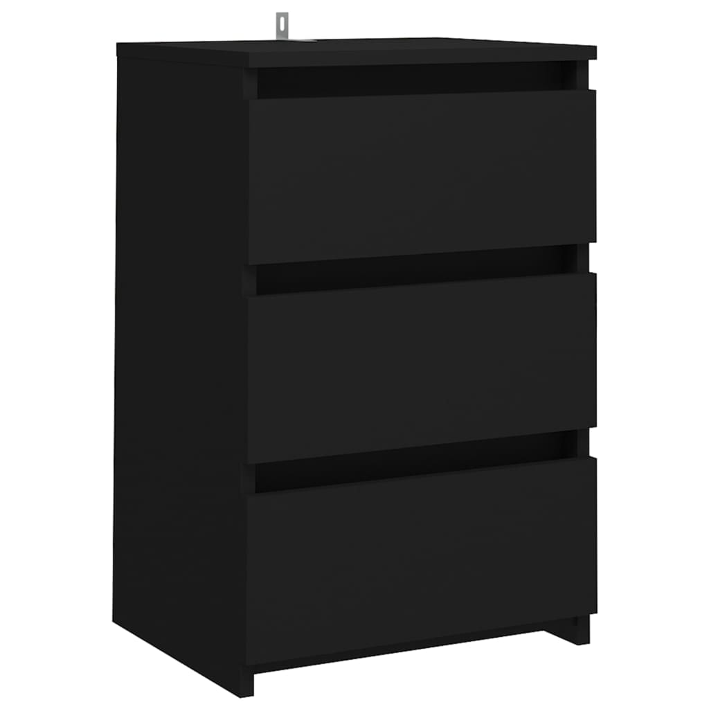 vidaXL Noptiere, 2 buc., negru, 40x35x62,5 cm, lemn compozit vidaXL Noptiere, 2 buc., negru, 40x35x62,5 cm, lemn compozit
