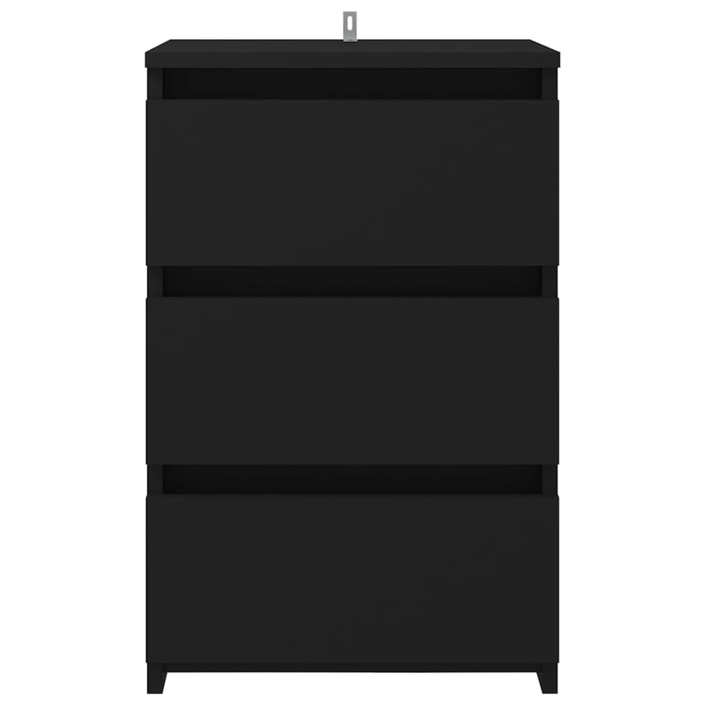 vidaXL Noptiere, 2 buc., negru, 40x35x62,5 cm, lemn compozit vidaXL Noptiere, 2 buc., negru, 40x35x62,5 cm, lemn compozit