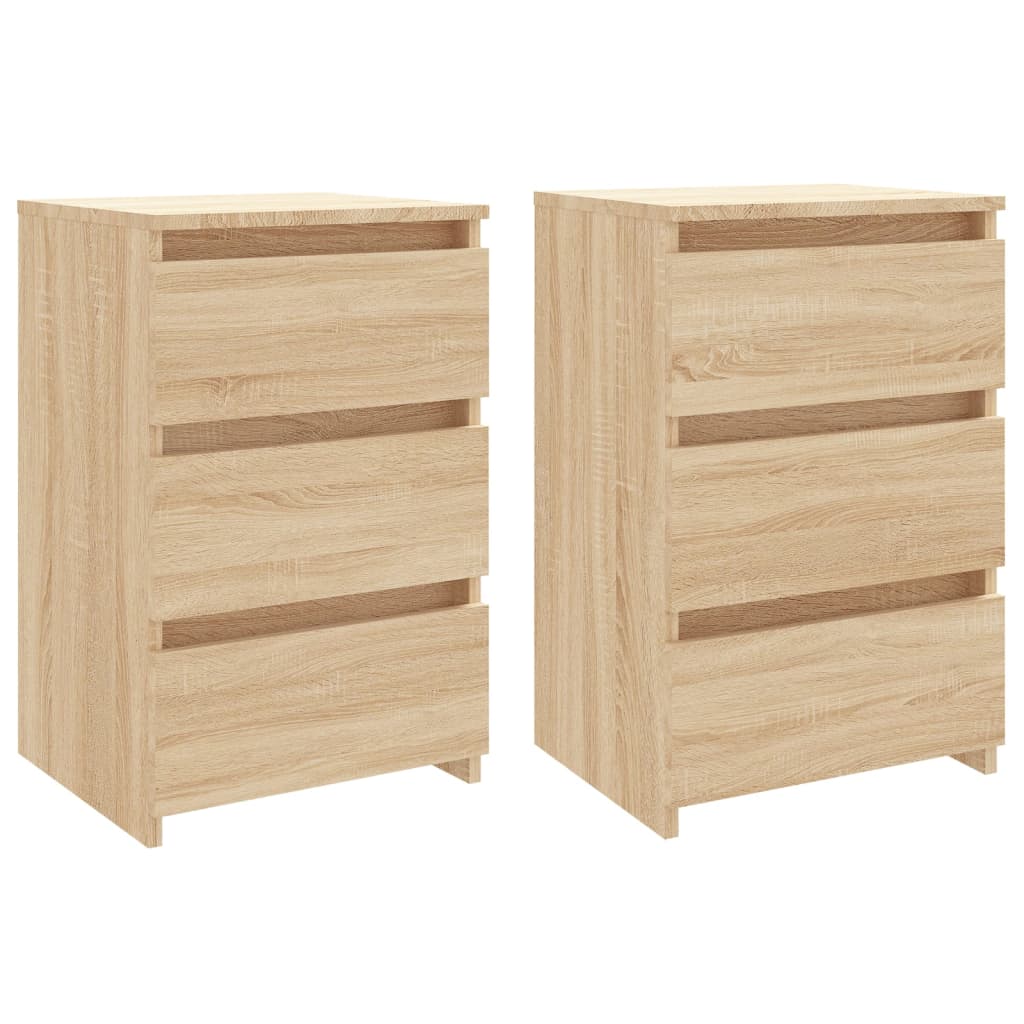 vidaXL Noptiere, 2 buc., stejar sonoma, 40x35x62,5 cm, lemn compozit