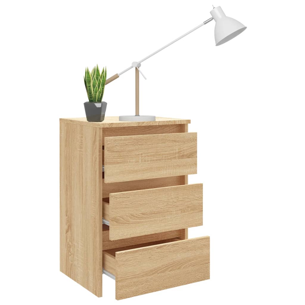 vidaXL Noptiere, 2 buc., stejar sonoma, 40x35x62,5 cm, lemn compozit