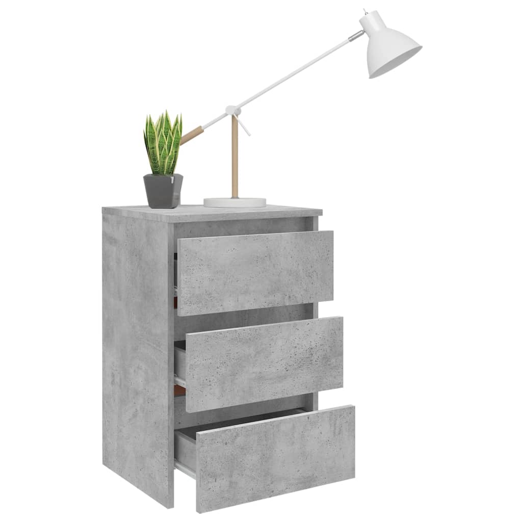 vidaXL Noptieră, gri beton, 40x35x62,5 cm, lemn compozit